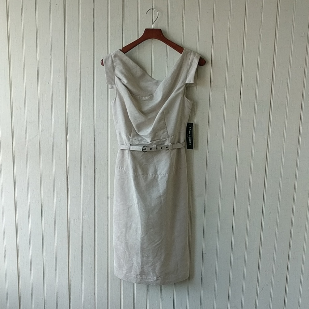 NWT Sharagano faux suede cream dress 4 - Picture 3 of 6